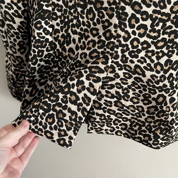 Express Women XS Leopard Print Knit Modern Long Sleeve Longline Boyfriend Blazer - Picture 12 of 12